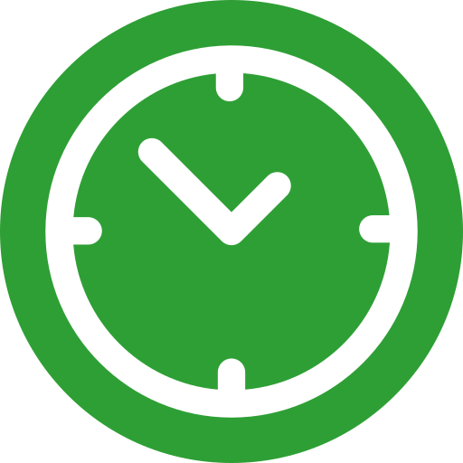 Used Cooking Oil Pickup & Collection 5 Green clock icon representing scheduled or timely pickup service.