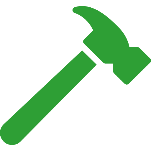 Grease Container & Bin Management 3 Green hammer icon symbolizing tools, maintenance, or repair services.